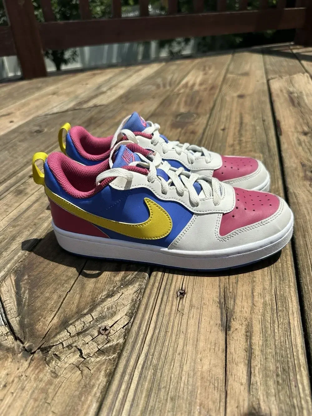 Nike Court Borough Low Recraft BG Sweet Beet/Bright Citron Boys Sneakers 5Y